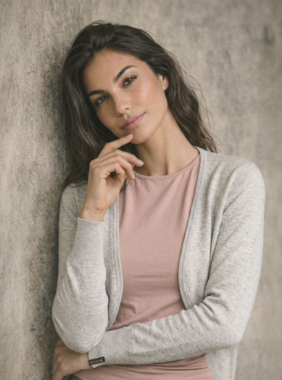 Damen-Bolero aus extrafeiner Merinowolle Grau