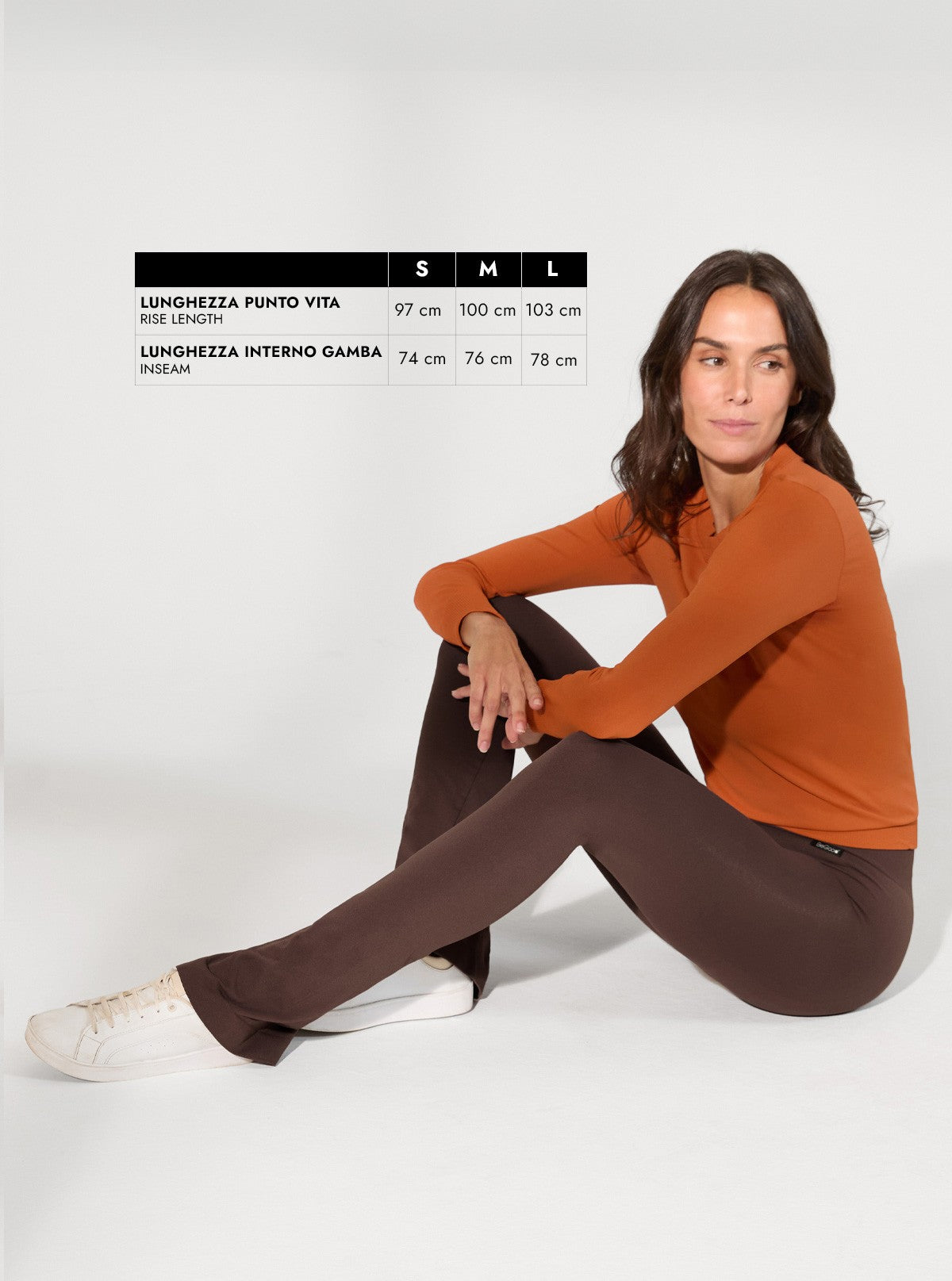 Brown shaping flared leggings