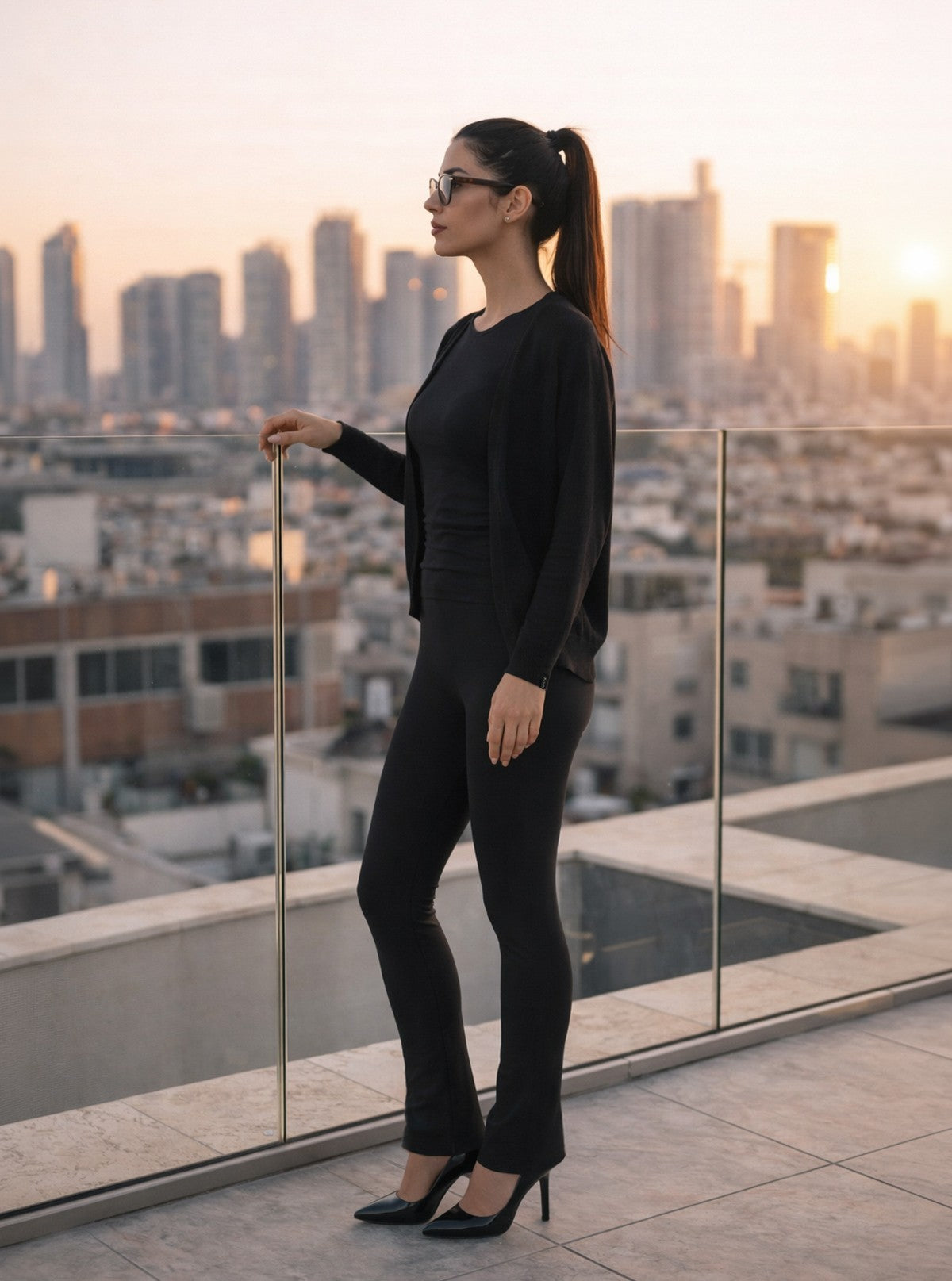 Shaping flared leggings Black