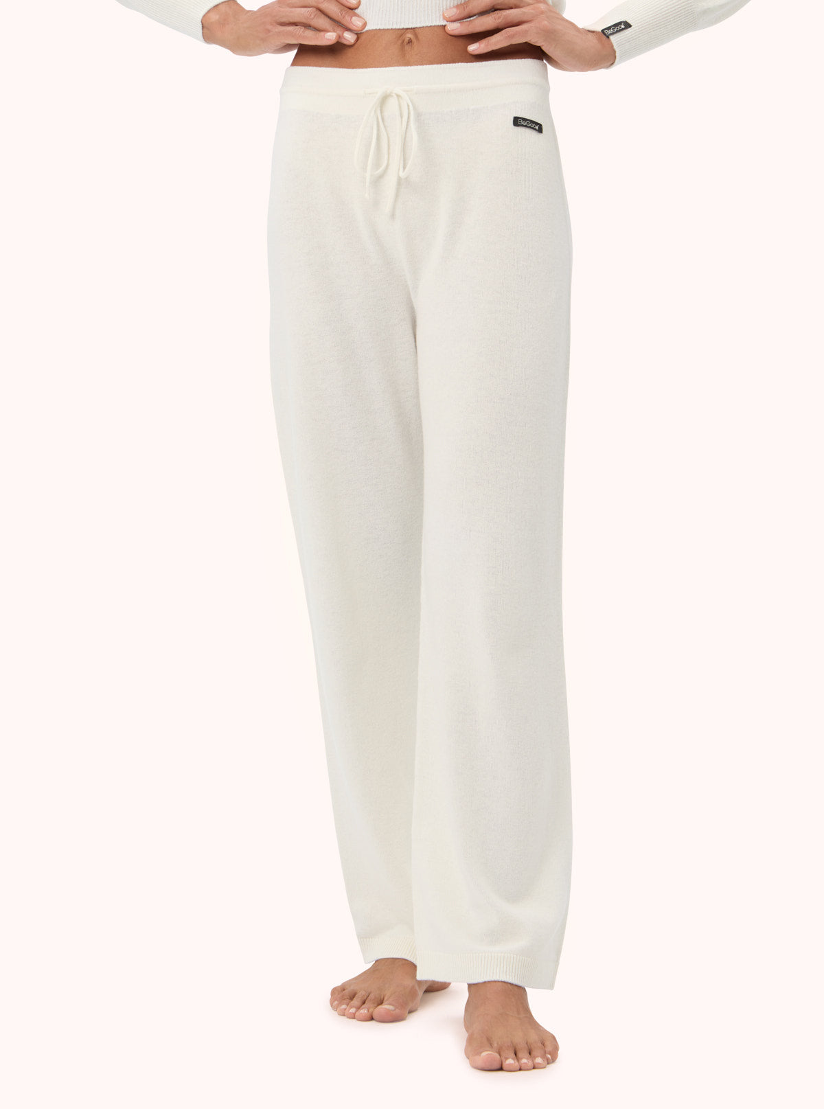 Extra-Fine Merino Wool Trousers Cream