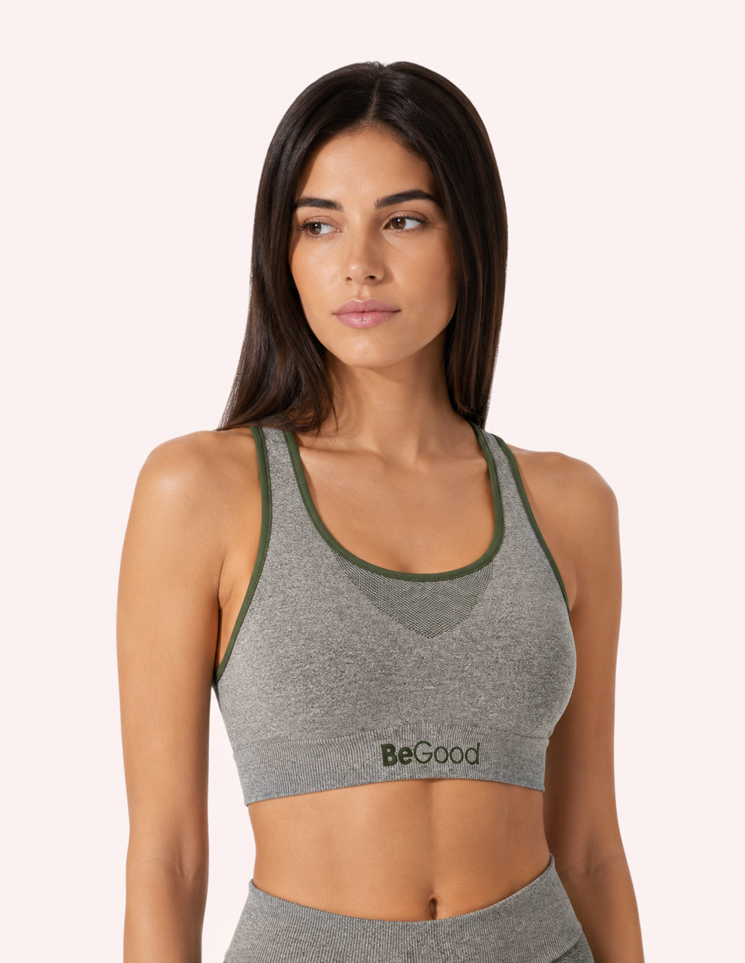 TOP SPORTIVO MELANGE COPRENTE VERDE