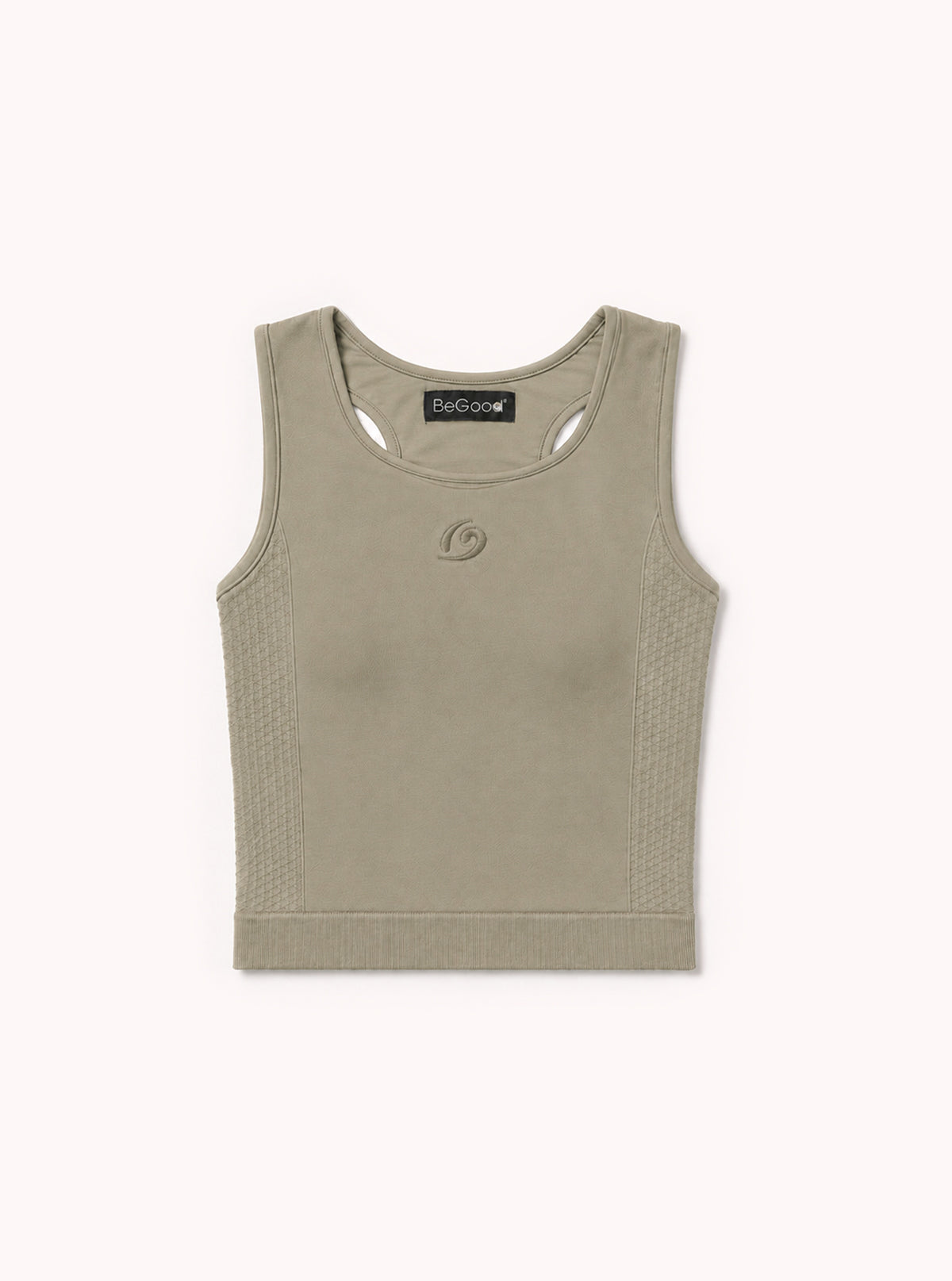 Crop Tank Top con Dettagli Tortora