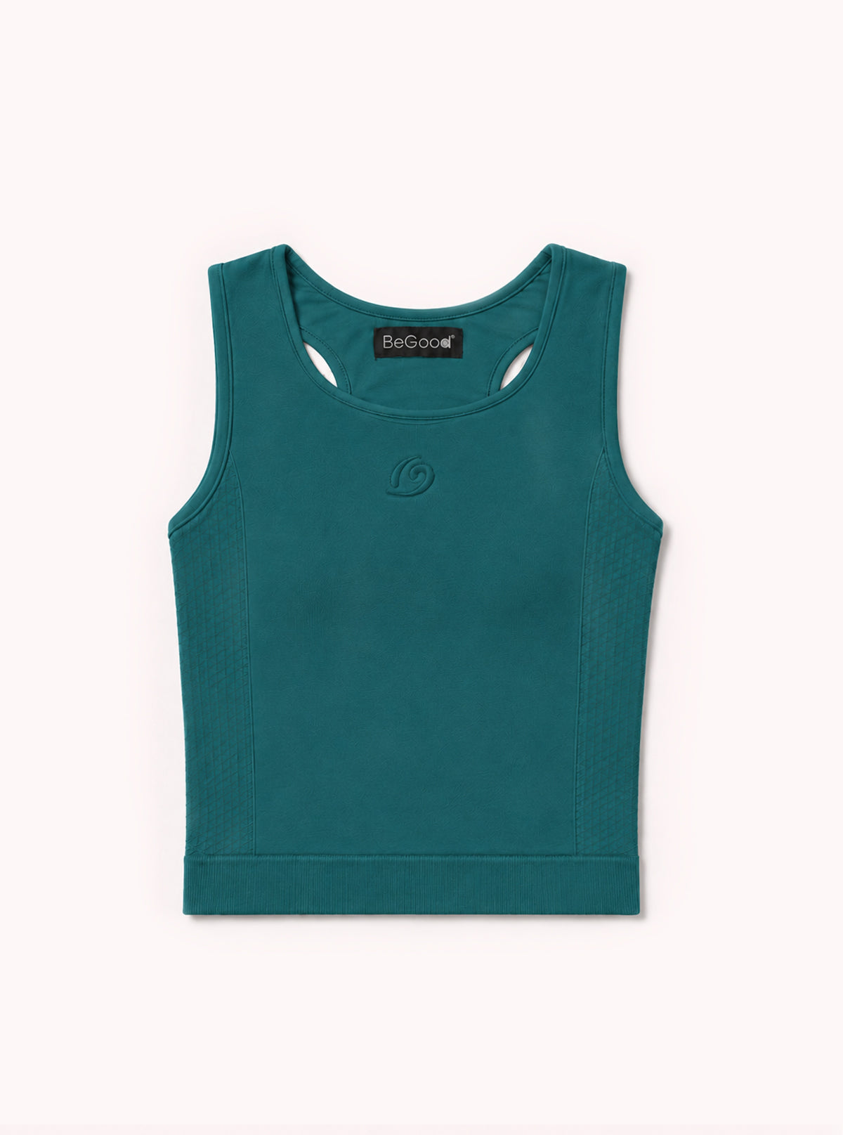 Crop Tank Top con Dettagli Ottanio