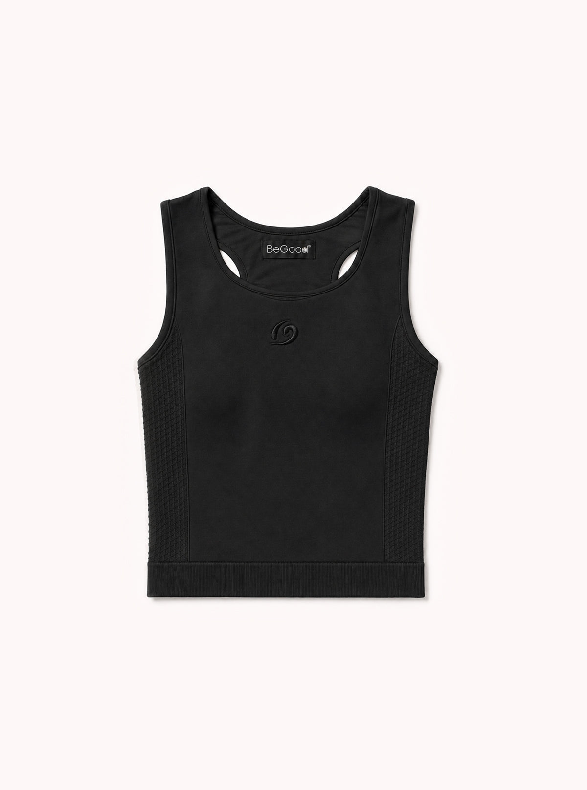 Crop Tank Top con Dettagli Nero