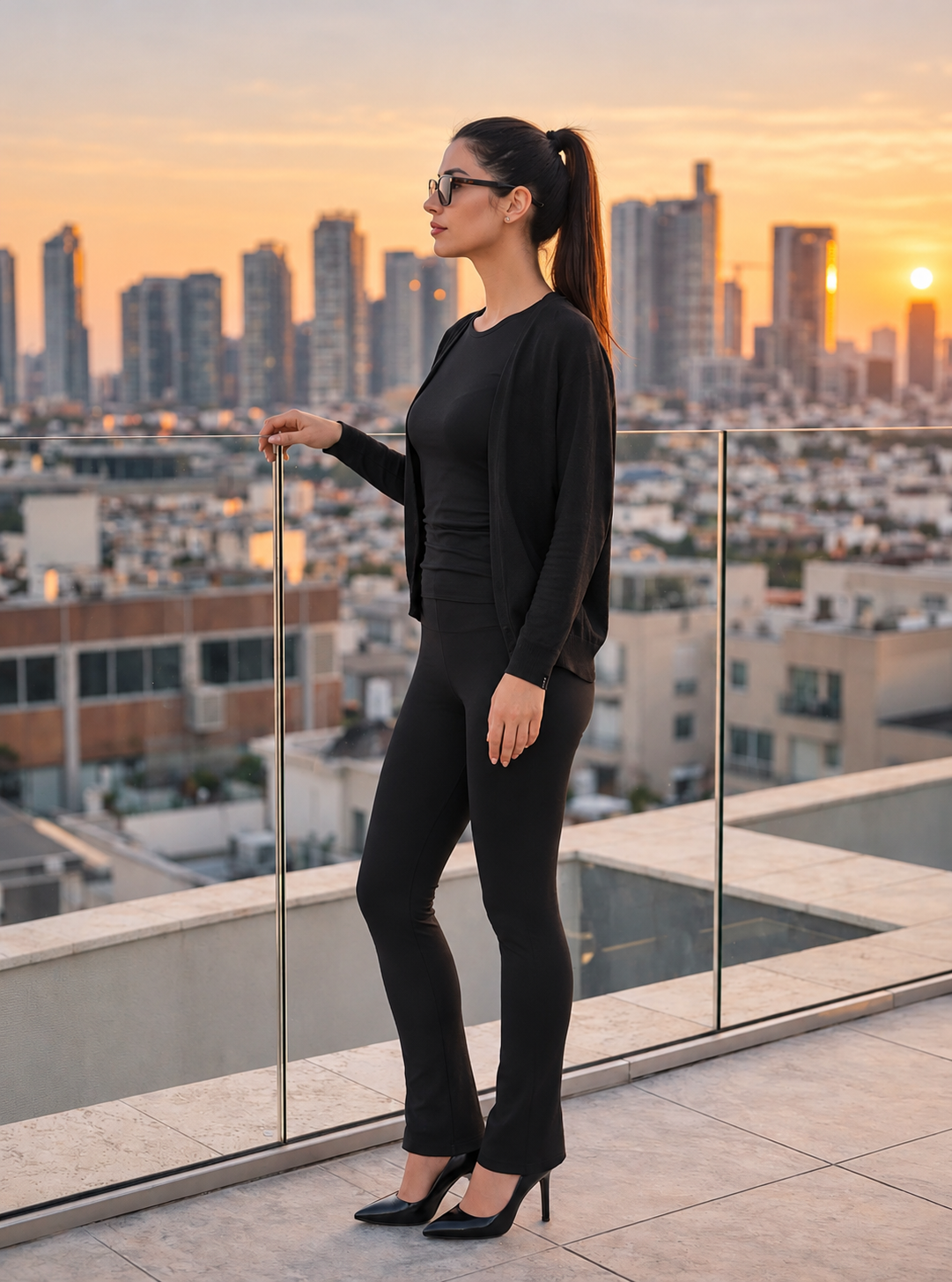 Leggings flare modelants Noir