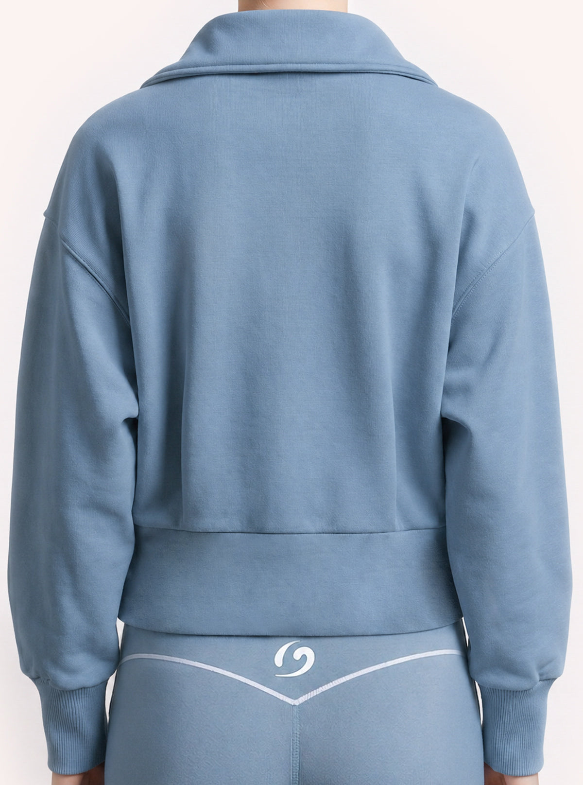 Felpa con Zip Urban Flow Avio Chiaro