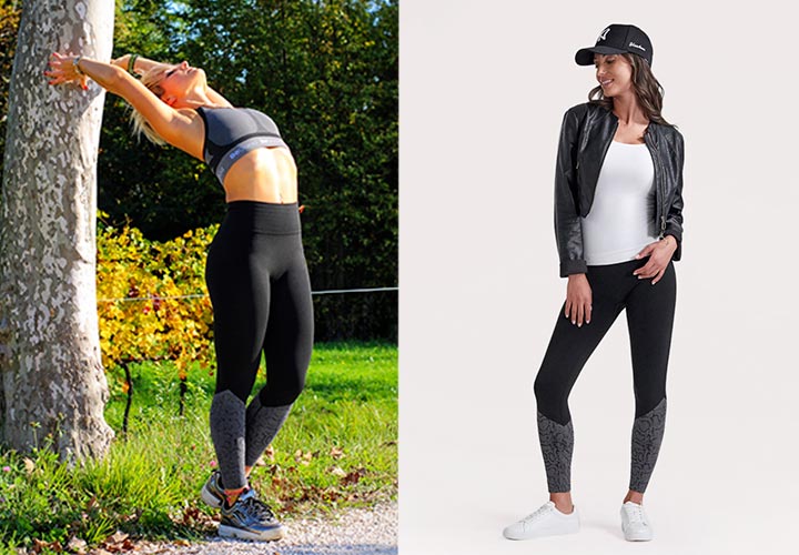 Outfit Athleisure: leggings con inserti in pitone